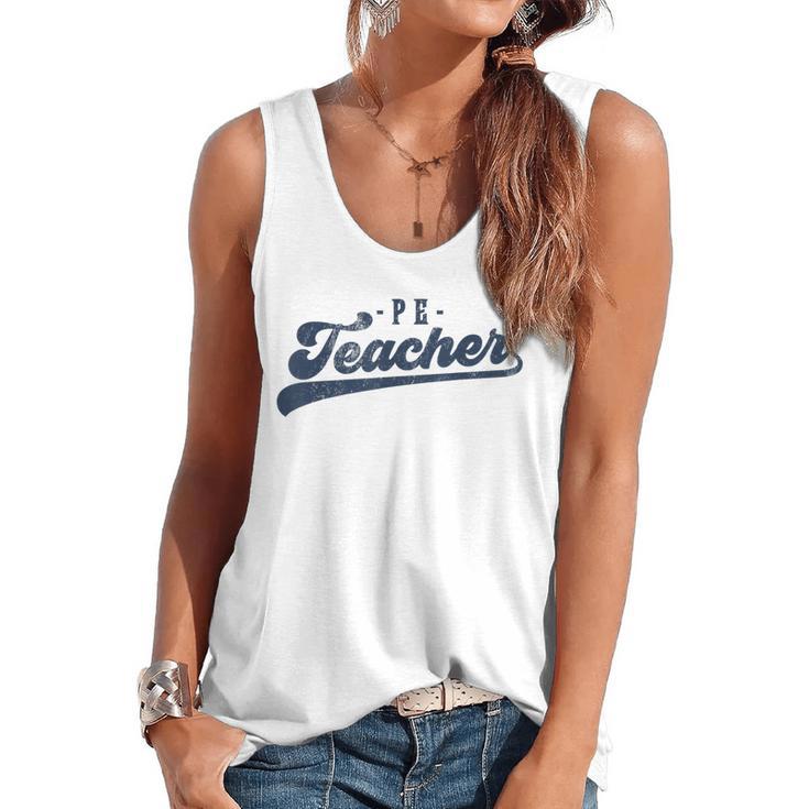 PE Teacher Cute Vintage Graphic Physical Education Teacher Flowy Tank