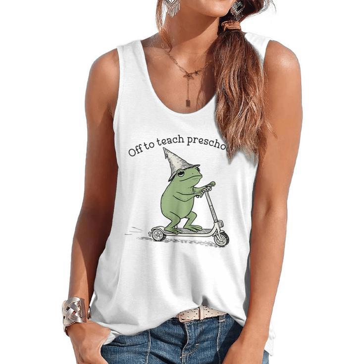 Pre K Grade Teacher Frog Back To School Preschool Flowy Tank
