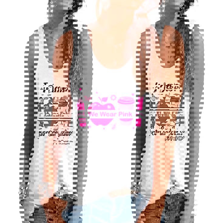 Pre-k Teacher In October We Wear Pink Breast Cancer Flowy Tank