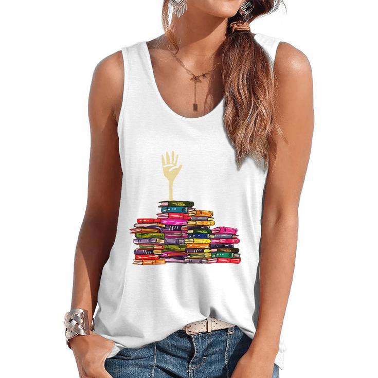 Reading Books Librarian Reader Nerd I'm Ok Teacher School Flowy Tank
