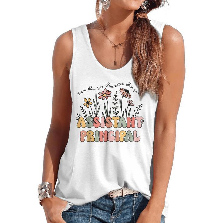 Retro Floral Assistant Principal Shirt For Teachers Day Flowy Tank