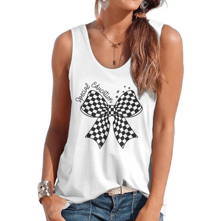 Retro Special Education Squad Coquette Bow SPED Teacher Flowy Tank