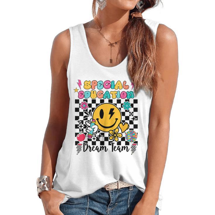 Retro Special Education Squad Groovy Dream Team Teacher Flowy Tank