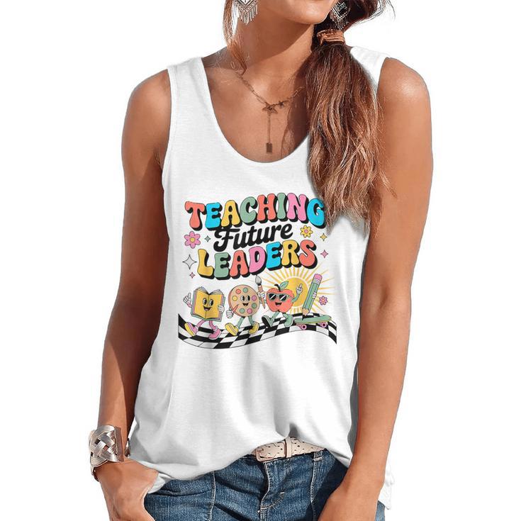 Retro Teaching Future Leaders Groovy Teacher Back To School Flowy Tank
