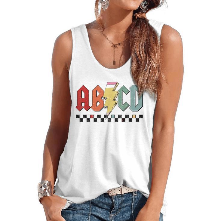 Rock Abcd Back To School Abcd Preschool Teacher Appreciation Flowy Tank