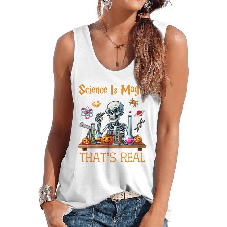 Science Is Magic Halloween Skeleton Students Teacher Flowy Tank