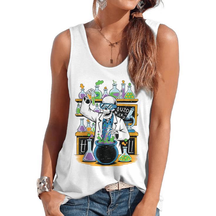 Skeleton Mad Scientist Halloween Costume Science Teacher Flowy Tank
