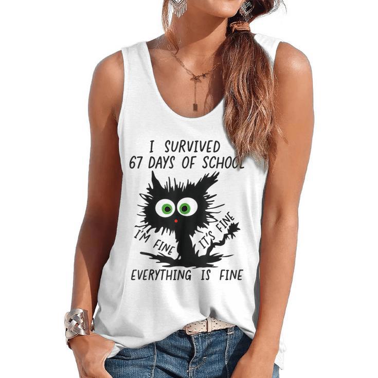 I Survived 67 Days Of School Teachers Students Humor Flowy Tank