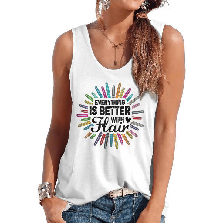 Teacher Flair Pen Art Lover School Supplies Flowy Tank