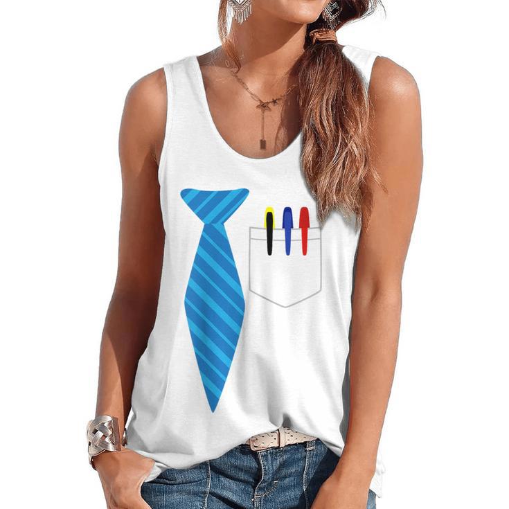 Teacher Tie & Pocket Protector Costume School Flowy Tank