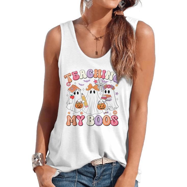 Teaching My Boos Cute Spooky Ghost Teacher Halloween Women Flowy Tank