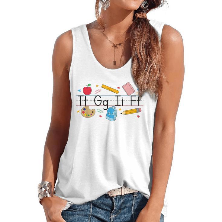 TGIF Teacher Alphabet Kindergarten Teacher Appreciation Flowy Tank