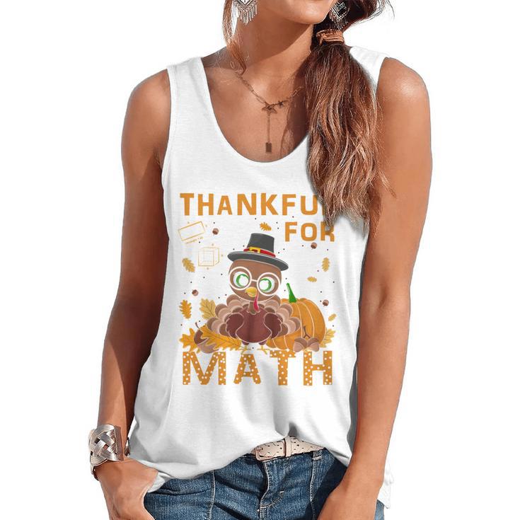 Thankful Math Turkey Teacher Happy Thanksgiving Flowy Tank