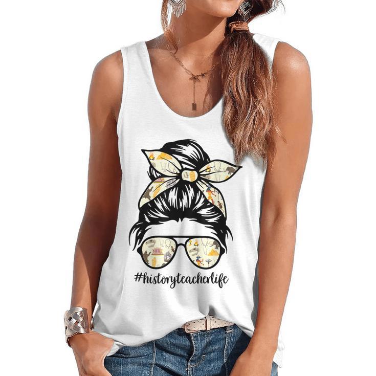 History Teacher Messy Bun Life Hair Glasses Flowy Tank