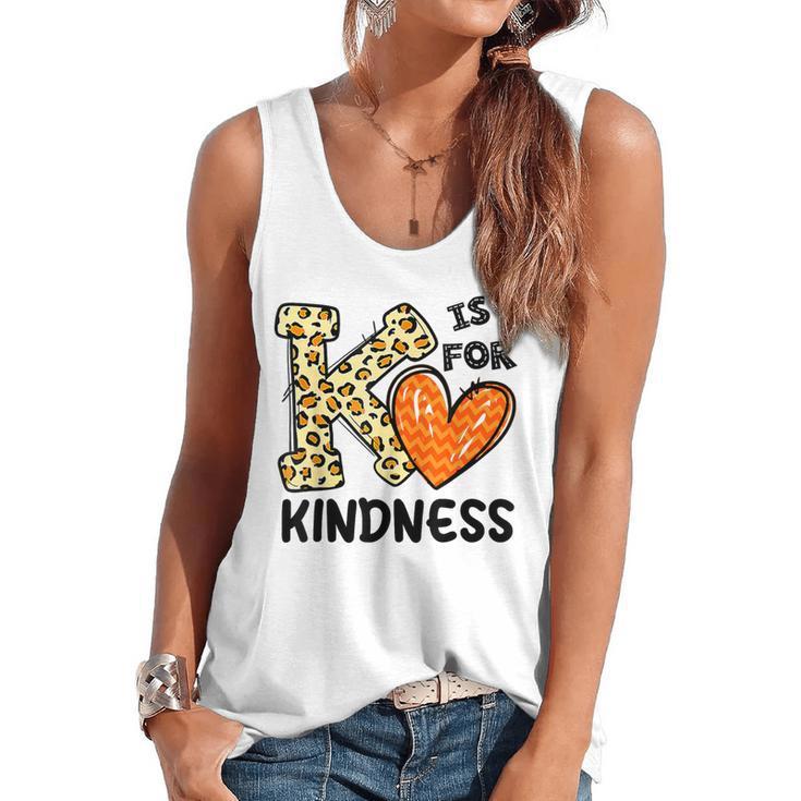 Unity Day K Is For Kindness Anti Bullying Orange Teacher Men Women Kids Flowy Tank