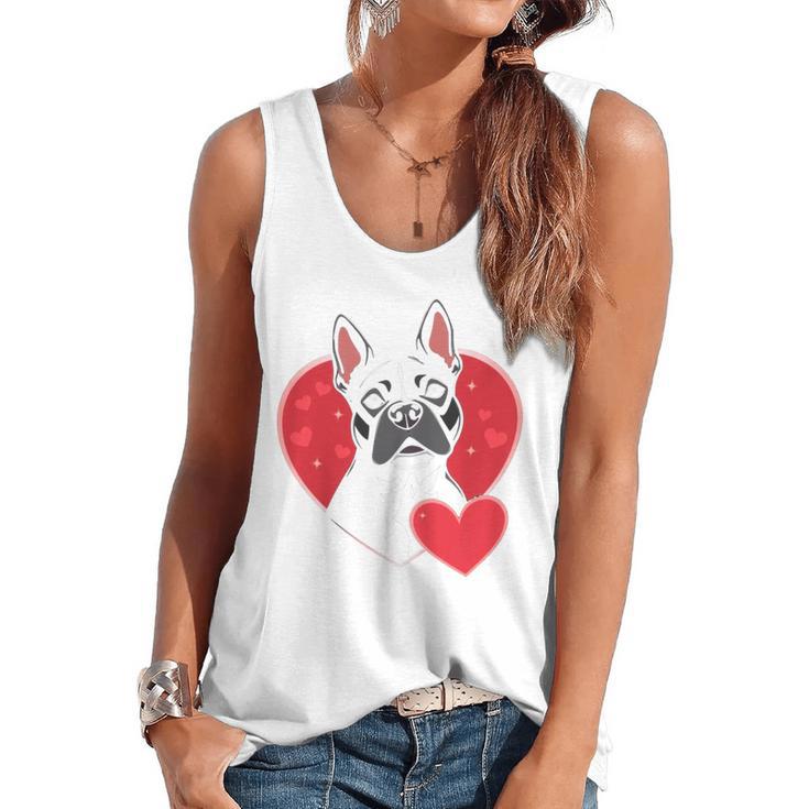 Valentine's Day Boston Terrier Flowy Tank