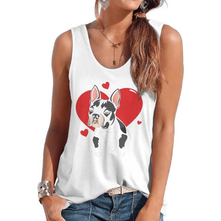 Valentine's Day Boston Terrier Heart Flowy Tank