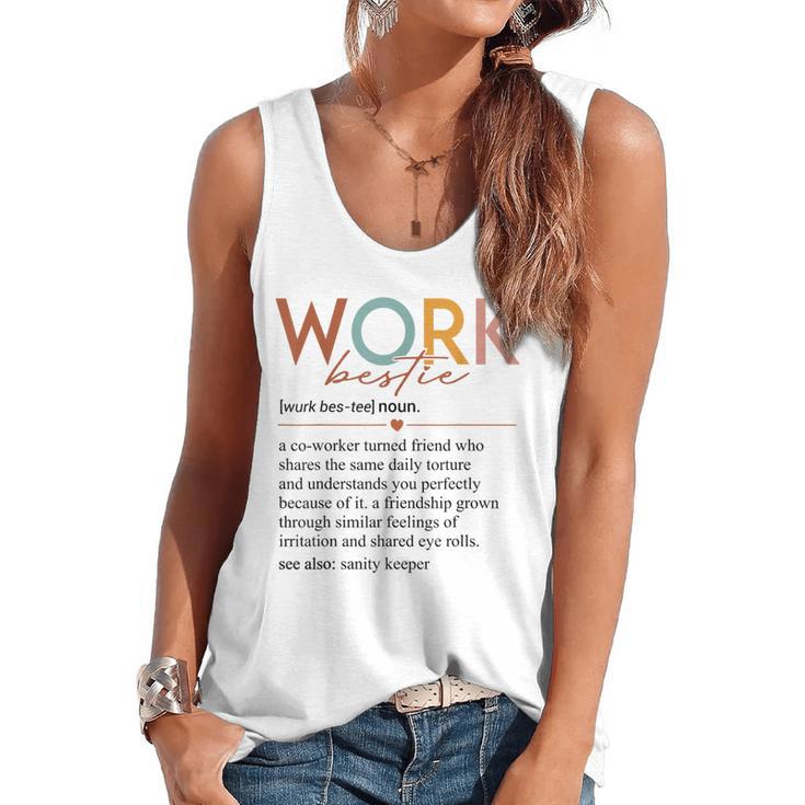 Vintage Work Bestie Definition Teachers Nurses Boss Women Flowy Tank