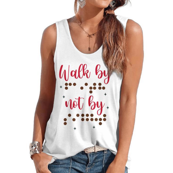 Visually Impaired Teacher Braille Bible Verse Walk By Faith Flowy Tank