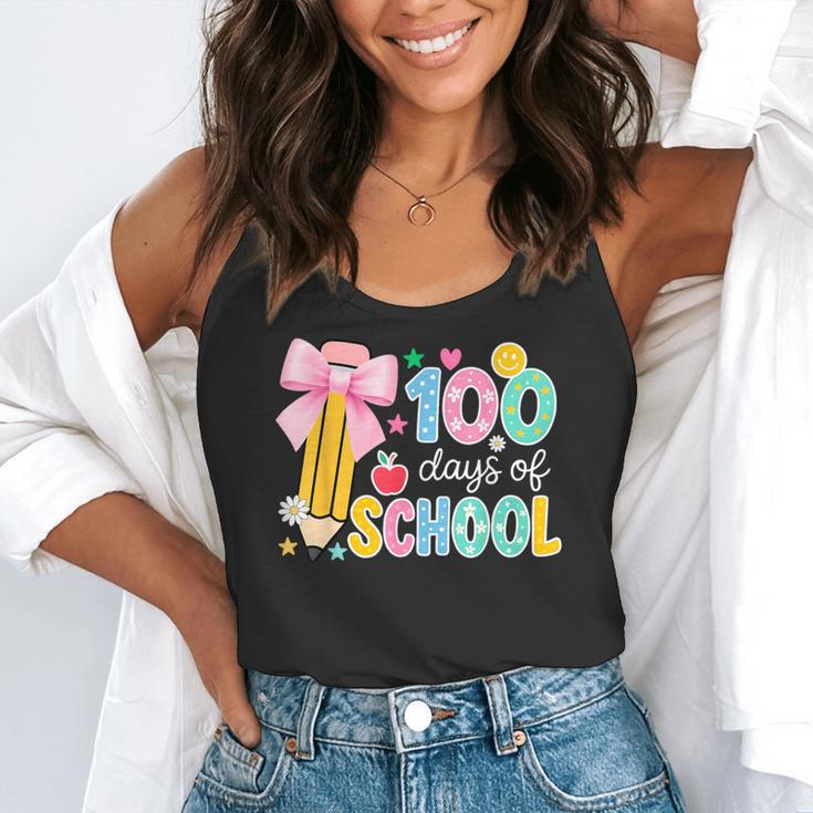 100 Days Of School Preppy 100th Day Of School Teachers Girls Flowy Tank, funny gift
