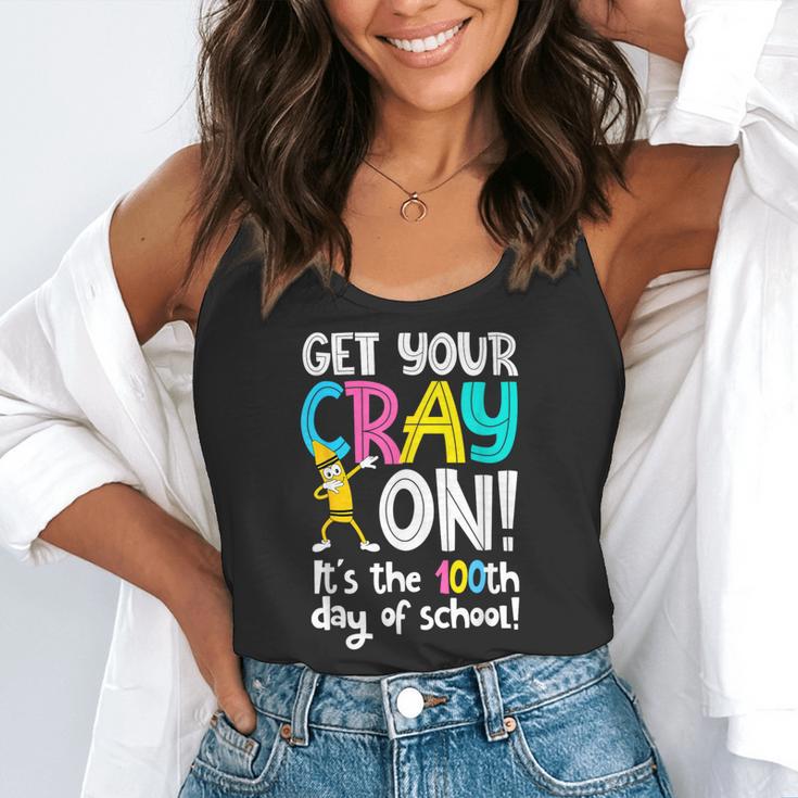 100th Day Of School Get Your Cray On Teacher Flowy Tank, funny gift 100th Day Of School Get Your Cray On Teacher Flowy Tank, funny gift