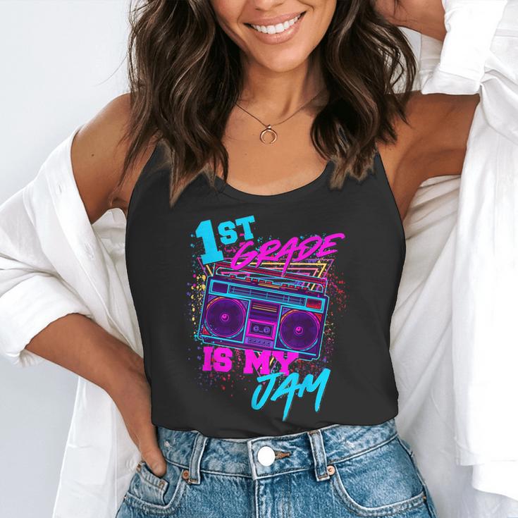 1st Grade Is My Jam Vintage 80s 80's Teacher Student Retro Flowy Tank, funny gift