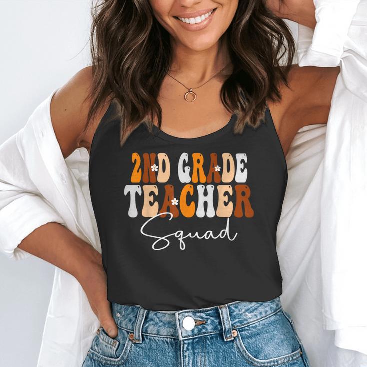 2nd Grade Teacher Squad Cute Women Groovy Fall Autumn Lovers Flowy Tank, funny gift 2nd Grade Teacher Squad Cute Women Groovy Fall Autumn Lovers Flowy Tank, funny gift
