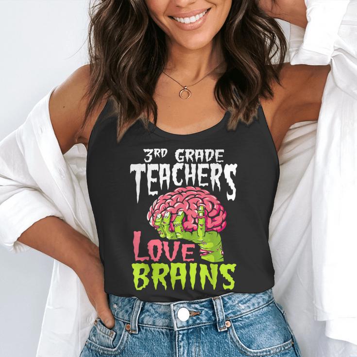 3rd Grade Teachers Love Brains Zombie Teacher Halloween Flowy Tank, funny gift