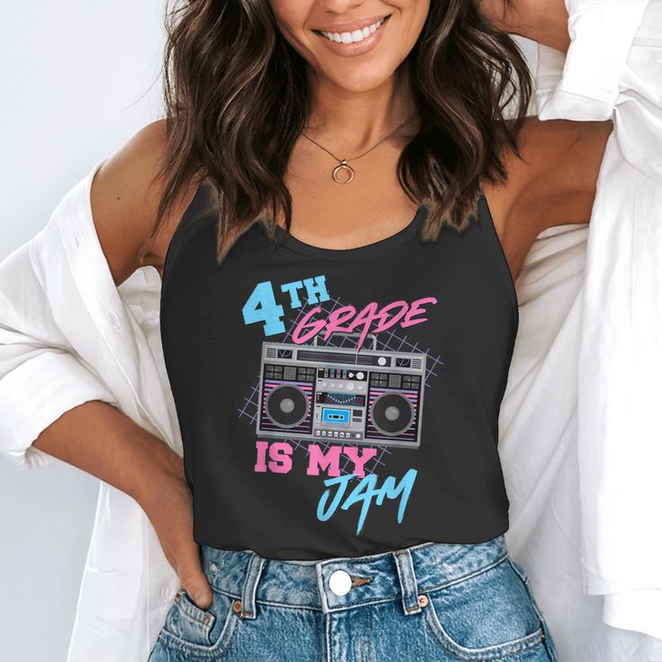 4th Grade Is My Jam Vintage 80s Boombox Teacher Student Flowy Tank, funny gift