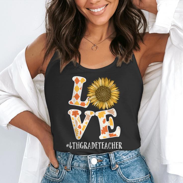 4th Grade Teacher Love Autumn Fall Sunflower Appreciation Flowy Tank, funny gift 4th Grade Teacher Love Autumn Fall Sunflower Appreciation Flowy Tank, funny gift