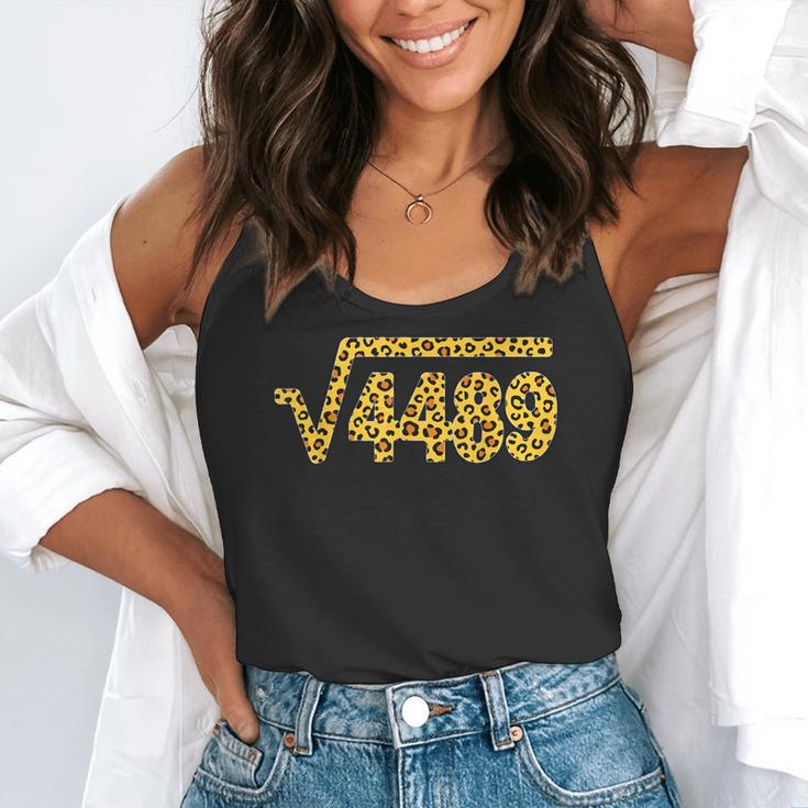 6 7 Leopard Pattern Meme Square Root 4489 Slang Math Teacher Flowy Tank, funny gift