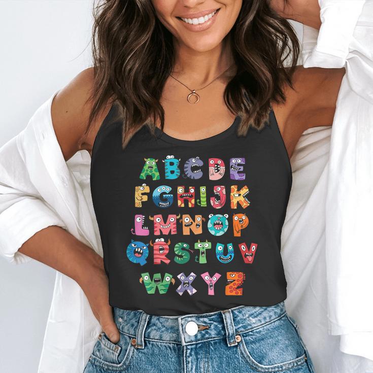 ABC Cute Monster Alphabet Halloween Teacher Costume Kids Flowy Tank, funny gift ABC Cute Monster Alphabet Halloween Teacher Costume Kids Flowy Tank, funny gift