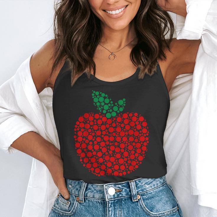 Apple Dot Pattern Art Teacher Appreciation Men Women Humor Flowy Tank, funny gift