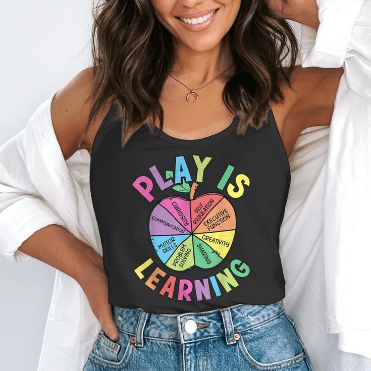 Apple Retro Play Is Learning Kindergarten Teacher Daycare Flowy Tank, funny gift
