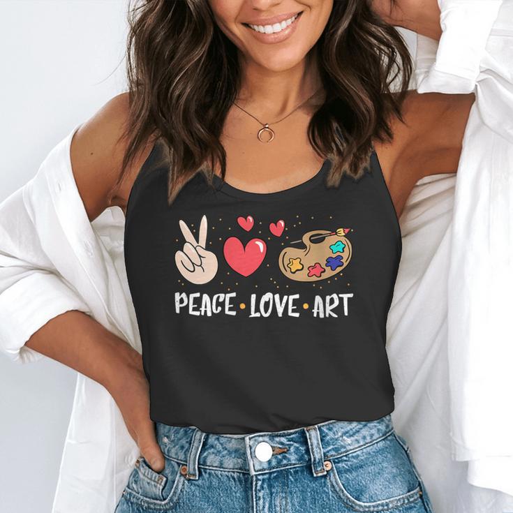 Art Teacher Peace Love Art For Artists And Painters Flowy Tank, funny gift Art Teacher Peace Love Art For Artists And Painters Flowy Tank, funny gift