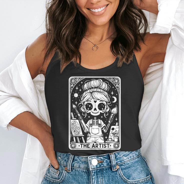 Artist Tarot Card Skeleton Painter Art Teacher Witchy Flowy Tank, funny gift Artist Tarot Card Skeleton Painter Art Teacher Witchy Flowy Tank, funny gift