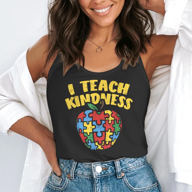 Autism Teacher Shirt I Teach Kindness Apple Puzzle Awareness Flowy Tank, funny gift Autism Teacher Shirt I Teach Kindness Apple Puzzle Awareness Flowy Tank, funny gift