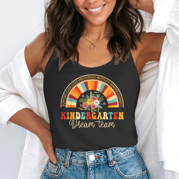 Back To School Kindergarten Dream Team Teacher Love Floral Flowy Tank, funny gift