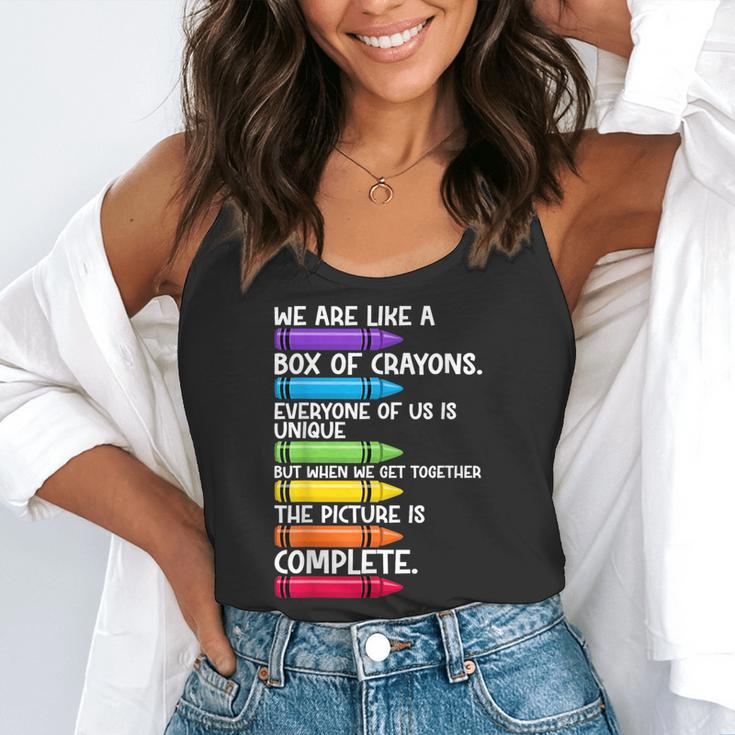 Back To School Teacher We Are Like A Box Of Crayons Flowy Tank, funny gift Back To School Teacher We Are Like A Box Of Crayons Flowy Tank, funny gift