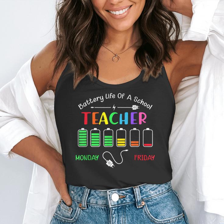 Battery Life Of A School Teacher Monday To Friday For Men Women Flowy Tank, funny gift