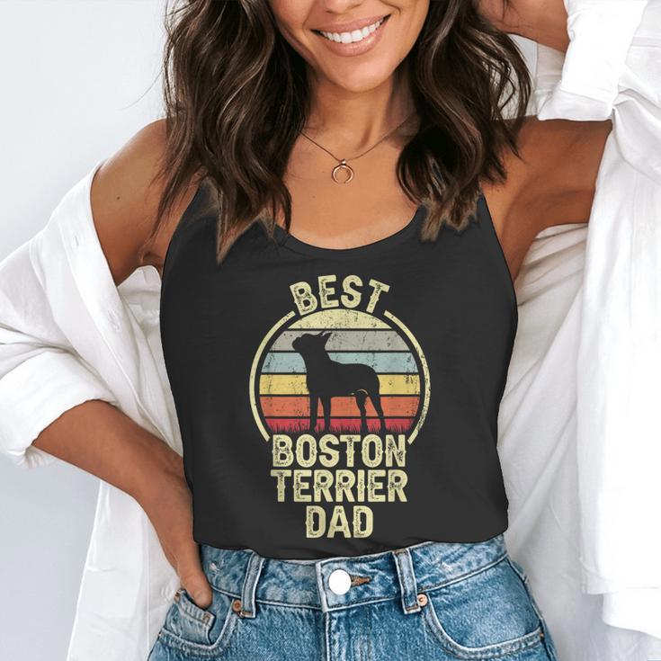Best Dog Father Dad Vintage Boston Terrier For Men Women Flowy Tank, funny gift