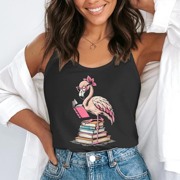 Book Lover Cute Flamingo Reading Teacher Librarian Women Flowy Tank, funny gift Book Lover Cute Flamingo Reading Teacher Librarian Women Flowy Tank, funny gift