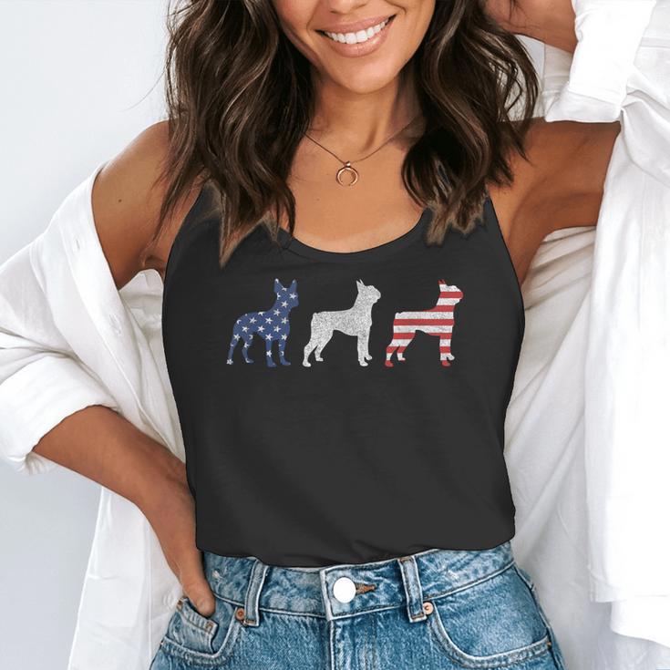 Boston Terrier 4th Of July Dog Patriotic USA Flag Man Woman Flowy Tank, funny gift