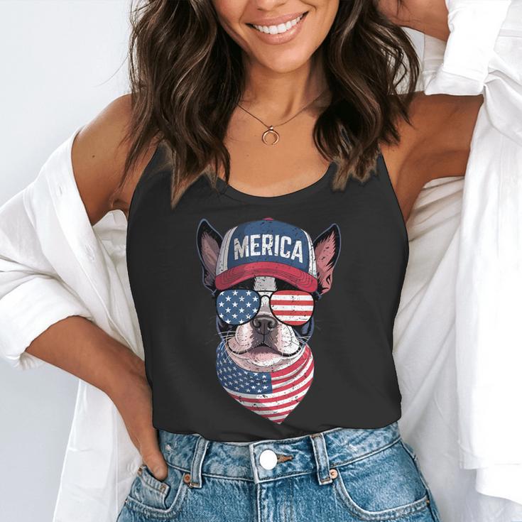 Boston Terrier 4th Of July US Merica Bostie Dog Patriotic For Men Women Kids Flowy Tank, funny gift