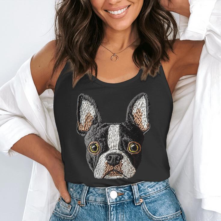 Boston Terrier Cute Puppy Face Dog Lover Pet Owner Flowy Tank, funny gift