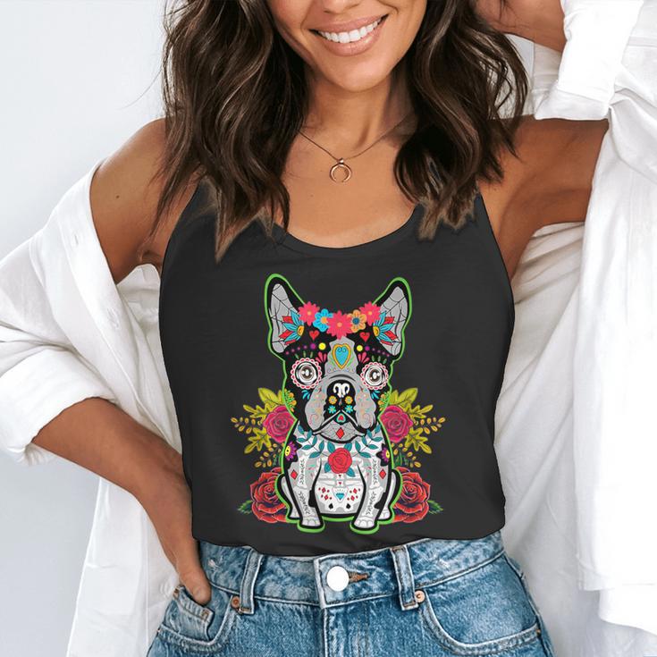 Boston Terrier Dia De Los Muertos Day Of The Dead Dog Skull For Men Women Kids Flowy Tank, funny gift