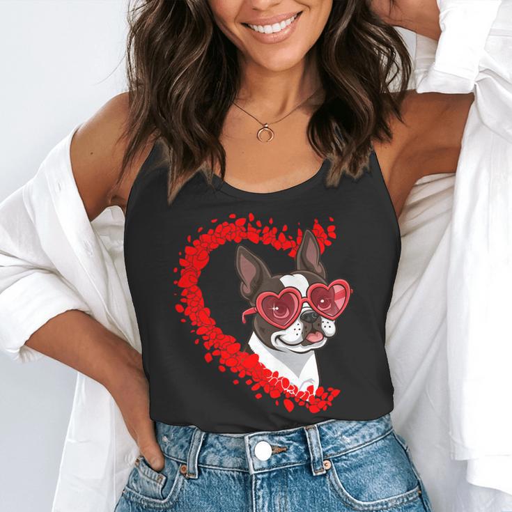 Boston Terrier Dog Mom Dad Valentine’s Day Pet Lover For Men Women Kids Flowy Tank, funny gift
