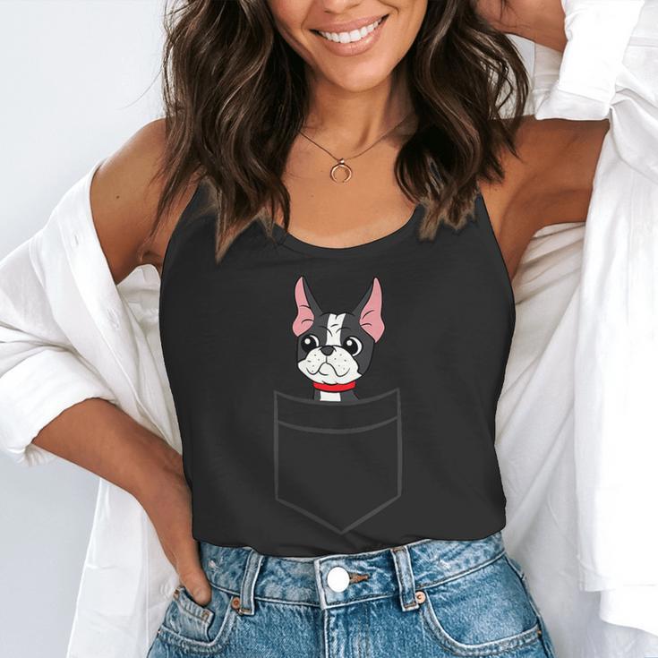 Boston Terrier Dog In The Pocket Boston Terrier For Men Women Girls Kids Flowy Tank, funny gift