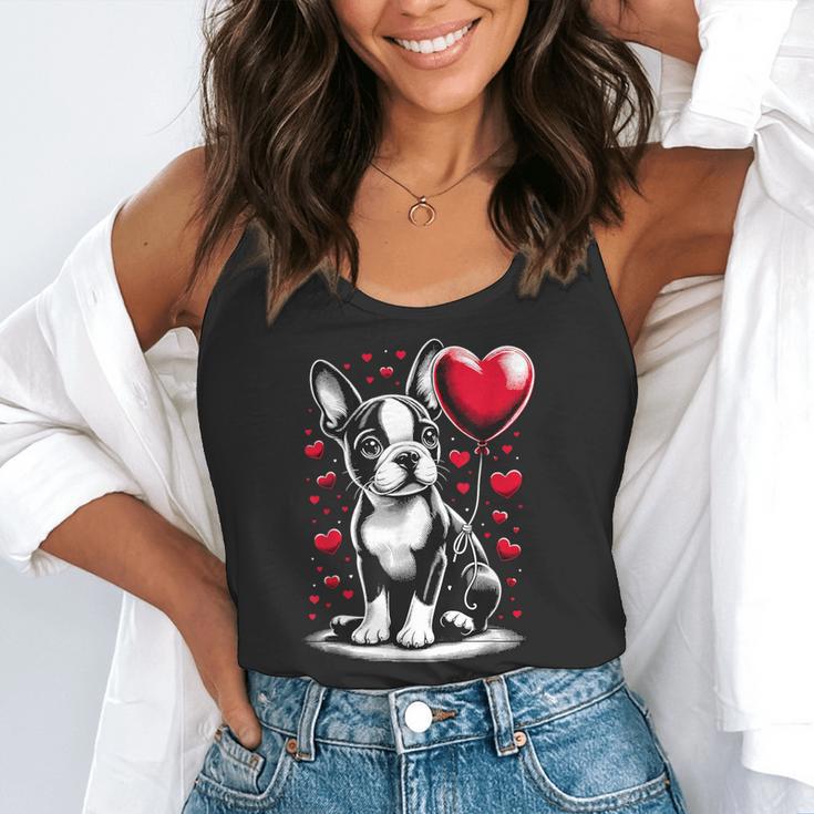 Boston Terrier Dog Valentine's Day Dog Owner Flowy Tank, funny gift