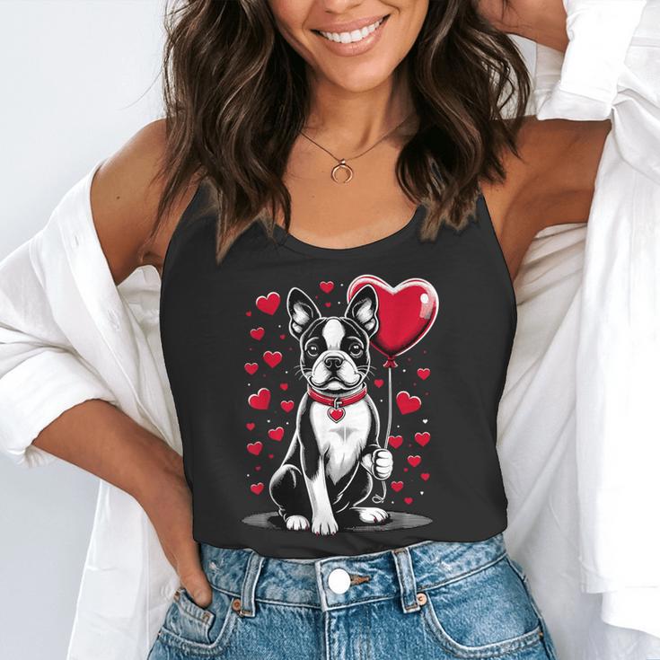 Boston Terrier Dog Valentine's Day Dog Owner Valentine Flowy Tank, funny gift